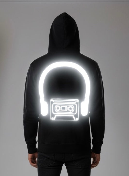 Long Sleeve Reflective "Rewind Series" Design Hoodie